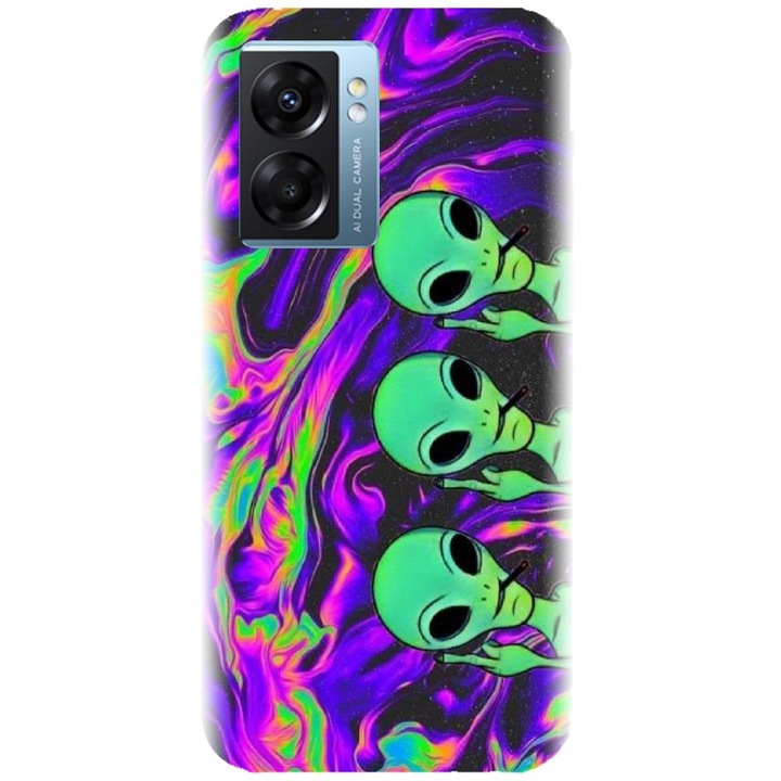 Силиконов капак, съвместим с Realme Narzo 50 5g - модел Trippy Aliens