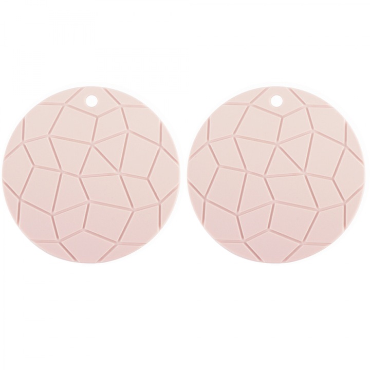 2 darabos poháralátét szett, szilikon, csúszásmentes, barack, 17.7x0.4cm