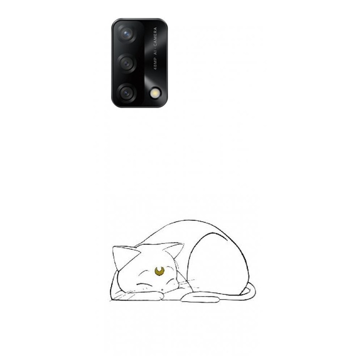 Силиконов кейс съвместим с Oppo A74 4G / F19 - модел Sailor Moon Neko