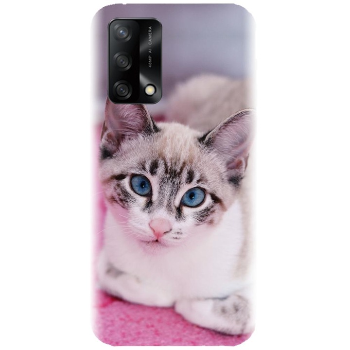 Силиконов кейс съвместим с Oppo A74 4G / F19 - модел Сиамско коте