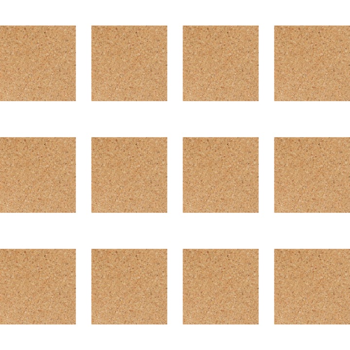 Set 12 suporturi pentru bautur, rotunda, din pluta, 10cm, bej