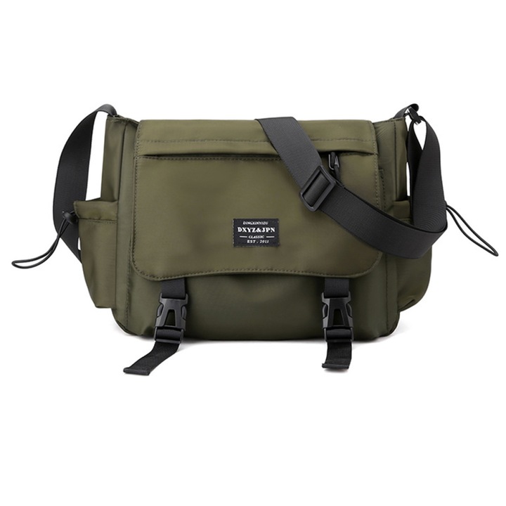 Geanta barbati, impermeabila, antizgarieturi, pentru laptop 15", 33x27x16cm, verde