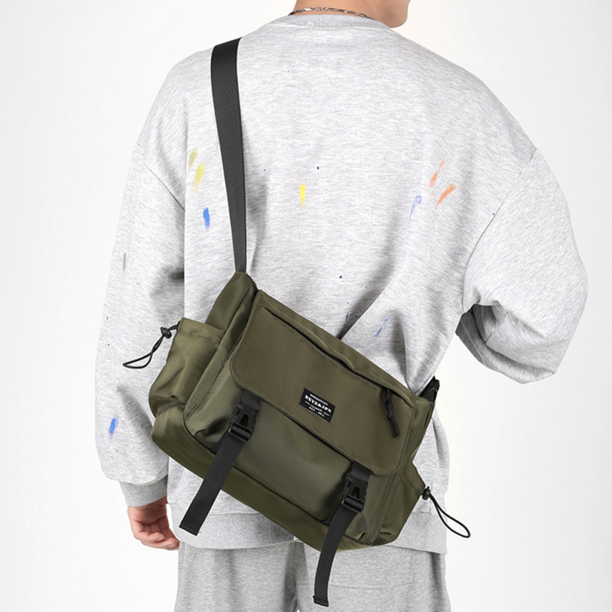Geanta barbati, impermeabila, antizgarieturi, pentru laptop 15", 33x27x16cm, verde