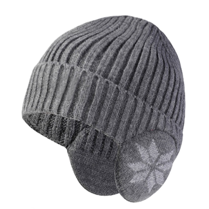 Unisex téli sapka, meleg, kötött, fekete, egy méret