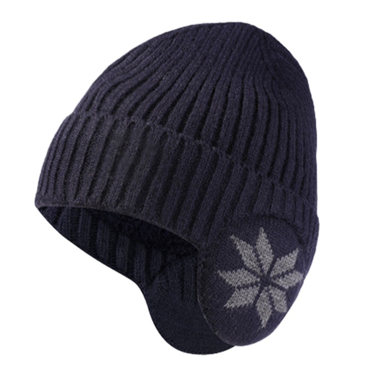 Uniszex téli sapka, kötött, fekete