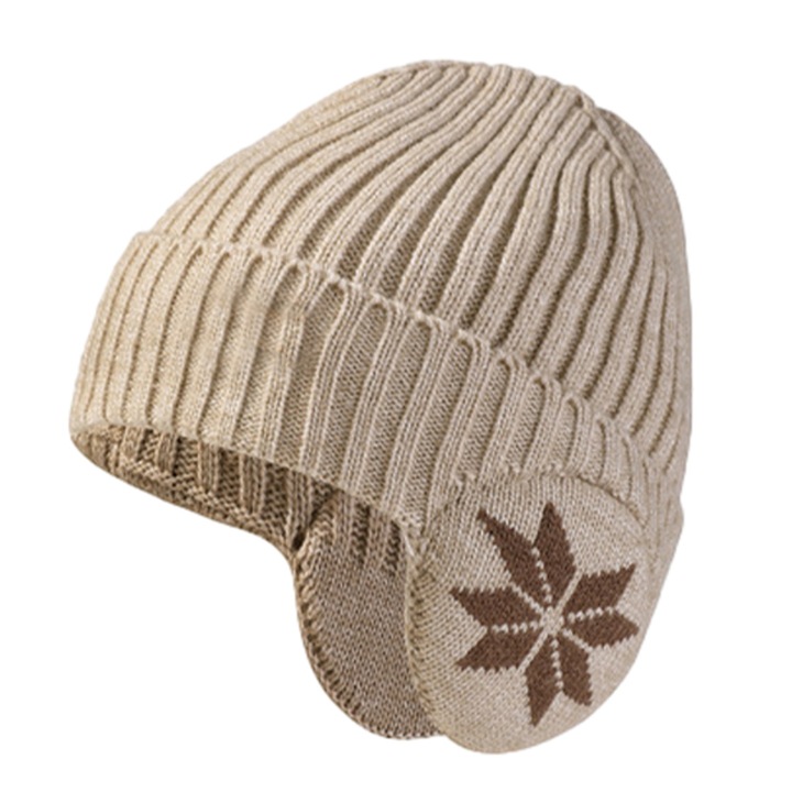 Caciula de iarna unisex, Tricotata, Calduroasa, Elastica, Bej