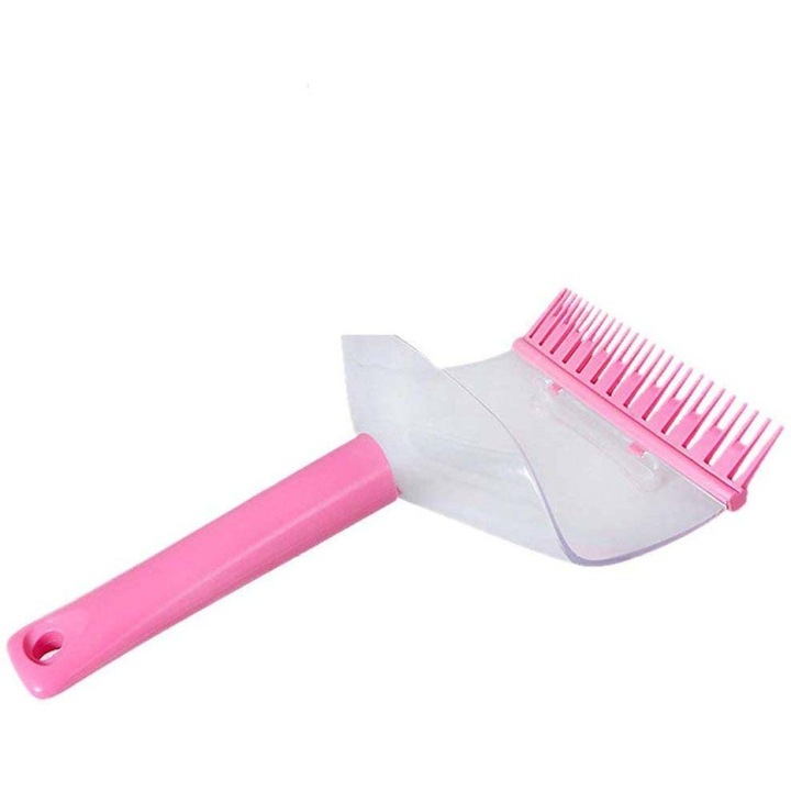 Set de taiere par, Clip cu nivel de bula, plastic, roz, 25x13cm