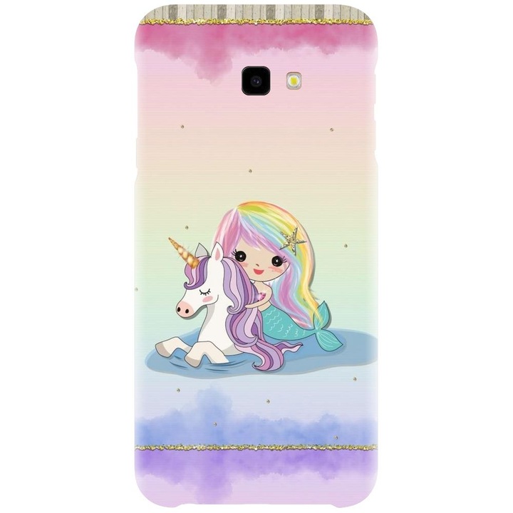 Husa din silicon compatibila cu Samsung Galaxy J4 Plus / J4 Plus 2018 - model Sirena si unicornul