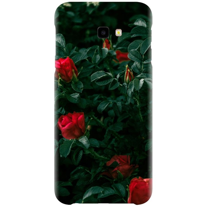 Husa din silicon compatibila cu Samsung Galaxy J4 Plus / J4 Plus 2018 - model Trandafiri Rosii