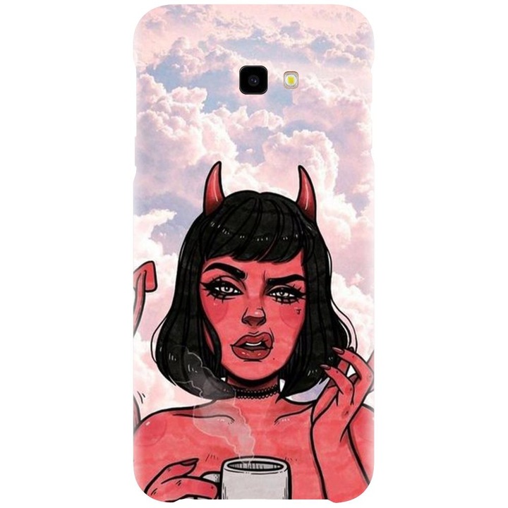 Husa din silicon compatibila cu Samsung Galaxy J4 Plus / J4 Plus 2018 - model Trippy Evil Mode