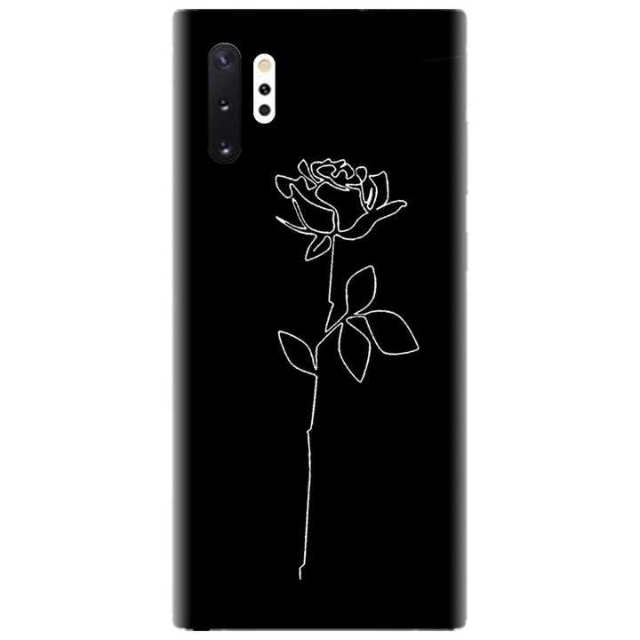 Калъф, За Samsung Galaxy Note 10 Pro / Plus - Black Rose, Силикон