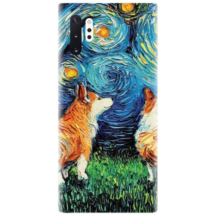 Husa din silicon compatibila cu Samsung Galaxy Note 10 Pro / Plus - model Doggy Night