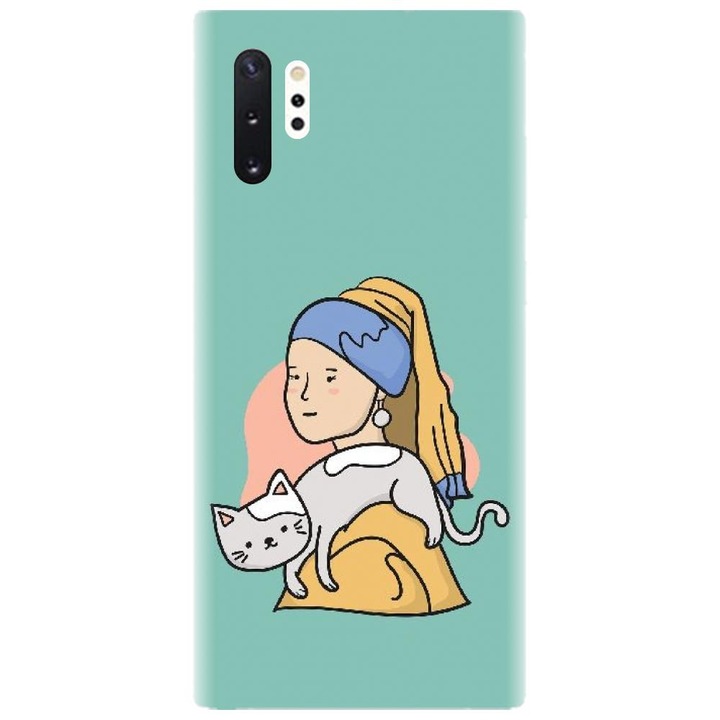 Husa din silicon compatibila cu Samsung Galaxy Note 10 Pro / Plus - model Girl With A Pearl Earring