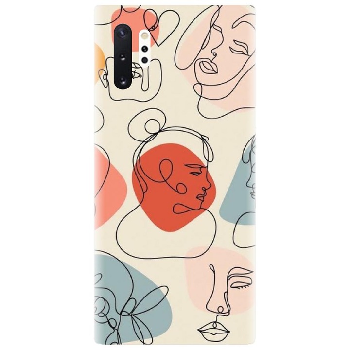 Husa din silicon compatibila cu Samsung Galaxy Note 10 Pro / Plus - model Line Art Memories