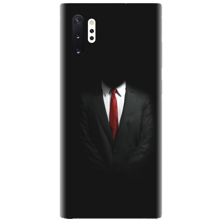 Husa din silicon compatibila cu Samsung Galaxy Note 10 Pro / Plus - model Mystery Man In Suit