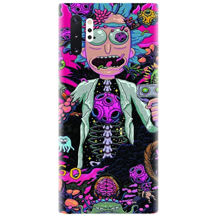 Husa din silicon compatibila cu Samsung Galaxy Note 10 Pro / Plus - model Rick And Morty