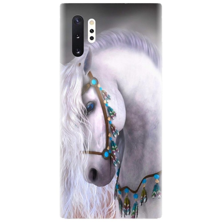 Husa din silicon compatibila cu Samsung Galaxy Note 10 Pro / Plus - model White Horse