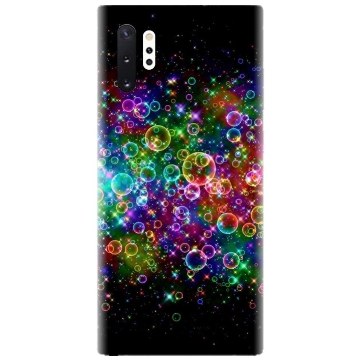 Husa din silicon compatibila cu Samsung Galaxy Note 10 Pro / Plus - model Rainbow Colored Soap Bubbl
