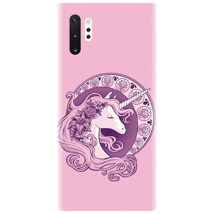 Husa din silicon compatibila cu Samsung Galaxy Note 10 Pro / Plus - model Purple Unicorn