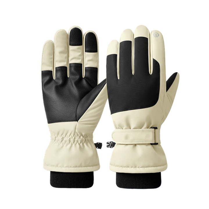 Manusi sport, impermeabile, touchscreen, termoizolante, negru/bej
