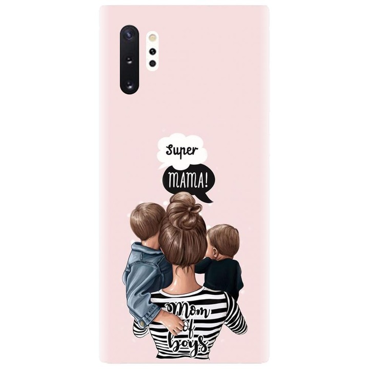 Husa din silicon compatibila cu Samsung Galaxy Note 10 Pro / Plus - model Mama de baieti
