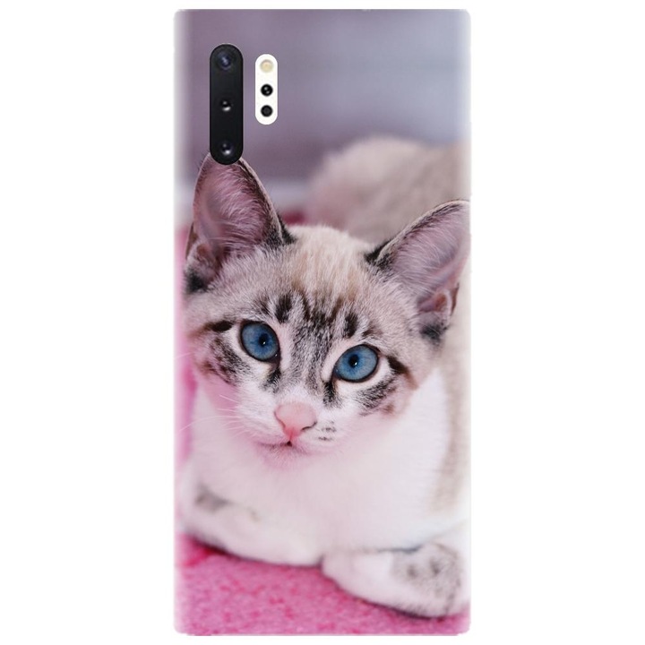 Husa din silicon compatibila cu Samsung Galaxy Note 10 Pro / Plus - model Siamese Kitty