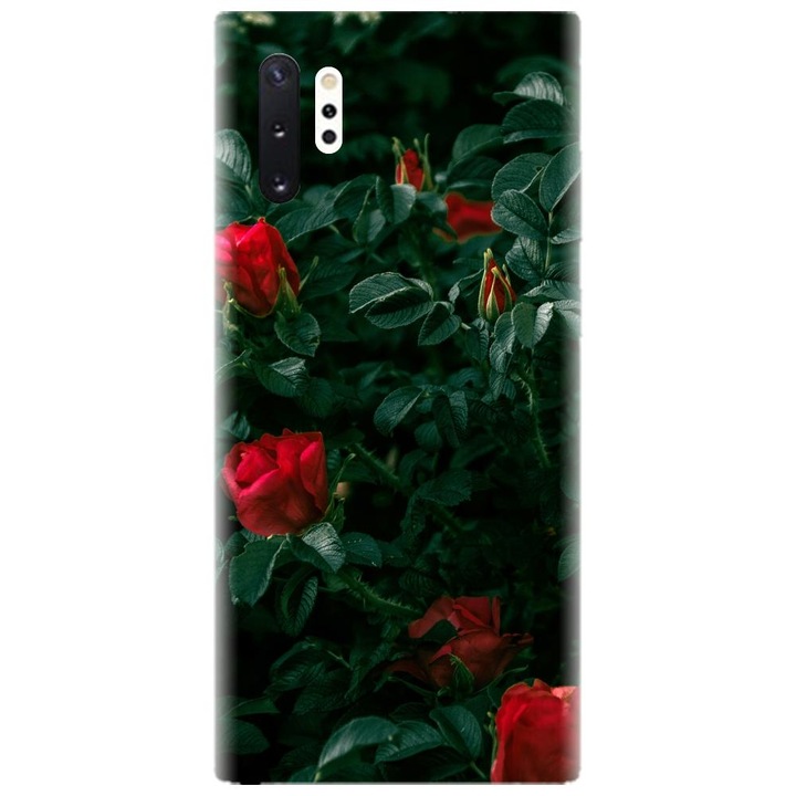 Husa din silicon compatibila cu Samsung Galaxy Note 10 Pro / Plus - model Trandafiri Rosii