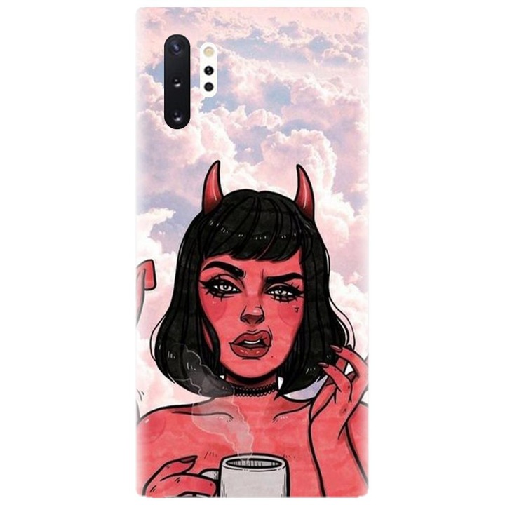Husa din silicon compatibila cu Samsung Galaxy Note 10 Pro / Plus - model Trippy Evil Mode