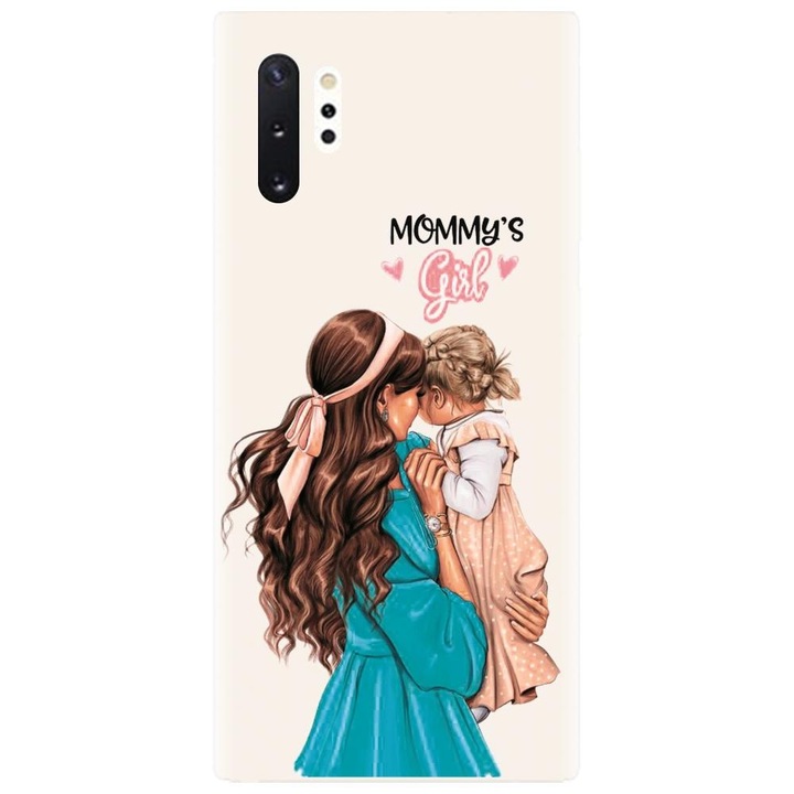 Husa din silicon compatibila cu Samsung Galaxy Note 10 Pro / Plus - model Super mama si fetita