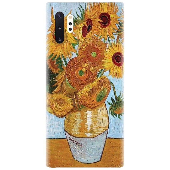 Husa din silicon compatibila cu Samsung Galaxy Note 10 Pro / Plus - model Sunflowers 2