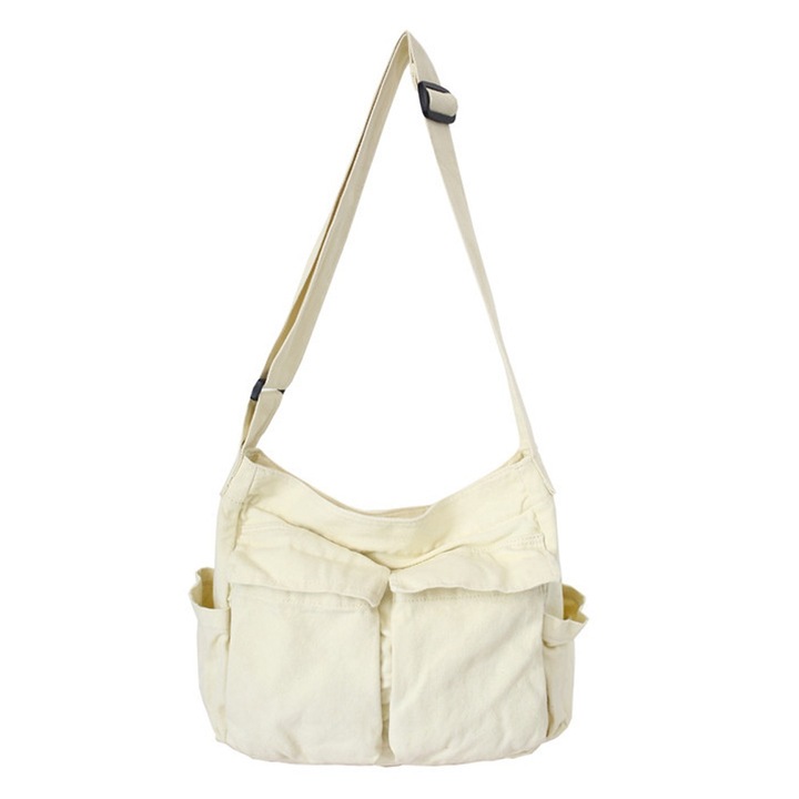 QttvbTna női táska, vászon, fehér