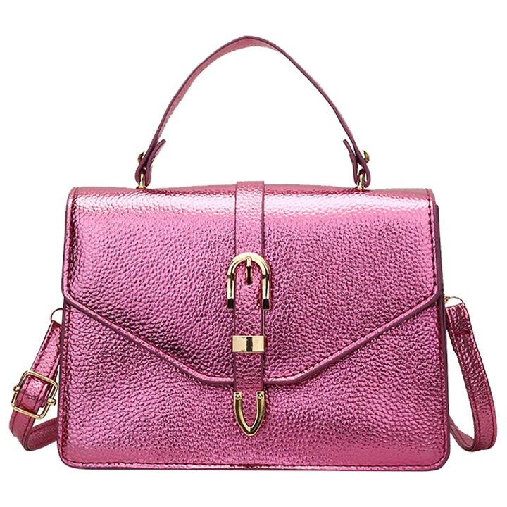 Jormftte Crossbody táska, rózsaszín/arany/ezüst, mérete 21.5x16x6.5cm, 1 darab