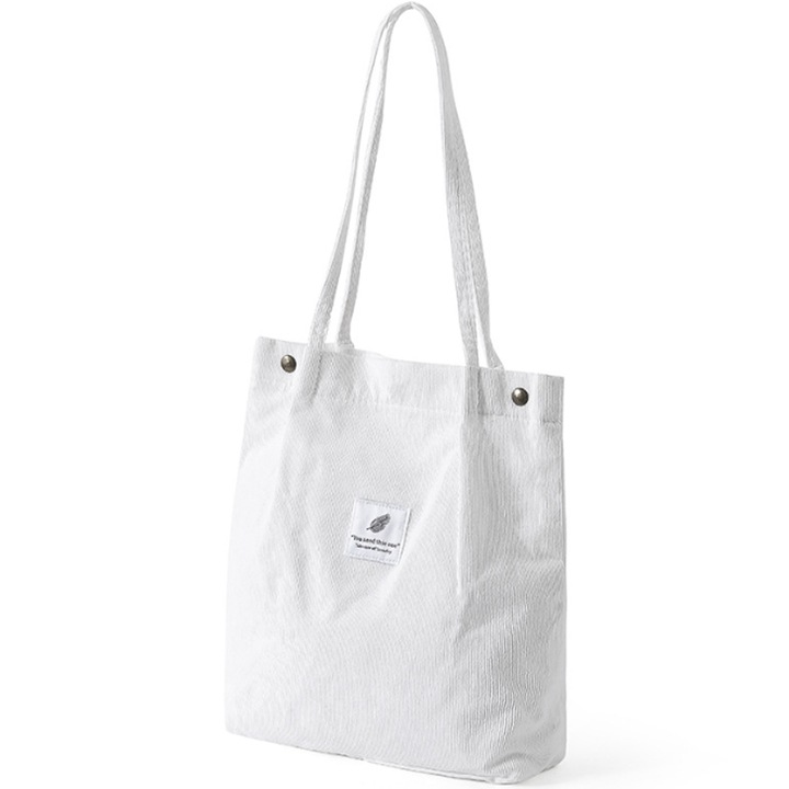 Jormftte válltáska, kordbársony, bézs/barna/kurkuma/fehér/sötétkék, 37x12x40cm, 1 táska szett