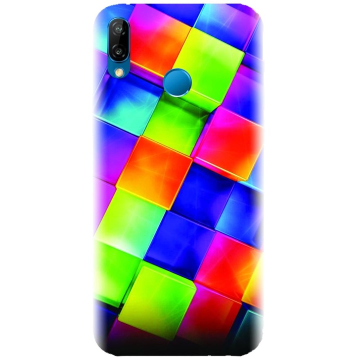 Силиконов кейс съвместим с Huawei P20 Lite / P20 Lite 2018 - модел 3D Geometric Colorful