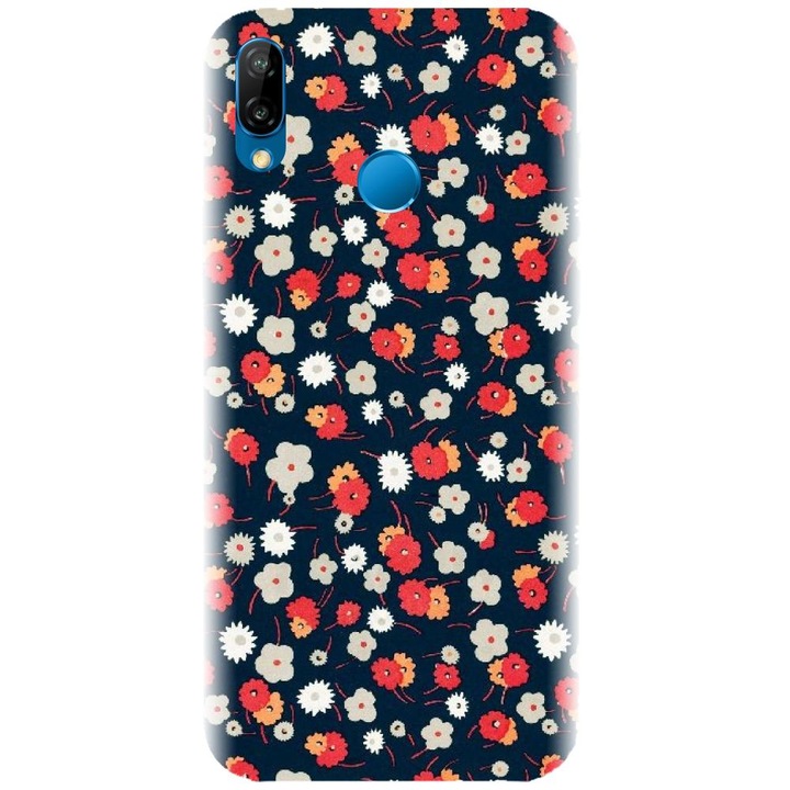 Huawei P20 Lite / P20 Lite 2018 telefonnal kompatibilis szilikon borítás - Színes virágos modell