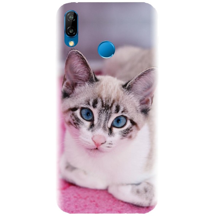 Szilikon burkolat kompatibilis a Huawei P20 Lite / P20 Lite 2018 - Siamese Kitty modellel
