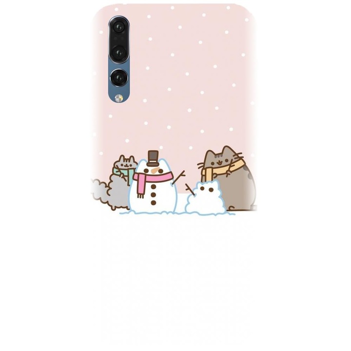 Калъф от силикон, съвместим с Huawei P20 Pro / P20 Plus - модел Cat And Snowman