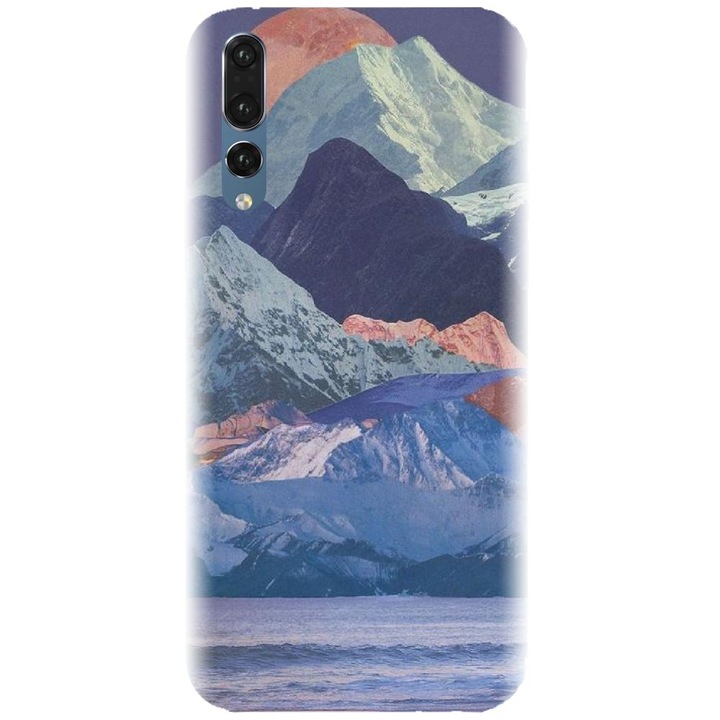Szilikon tok kompatibilis a Huawei P20 Pro / P20 Plus - Collage Mountain modellel