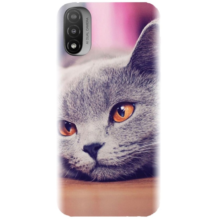 Szilikon tok kompatibilis a Motorola Moto E20 / E30 / E40 / E20S - Brit rövidszőrű macska modellel