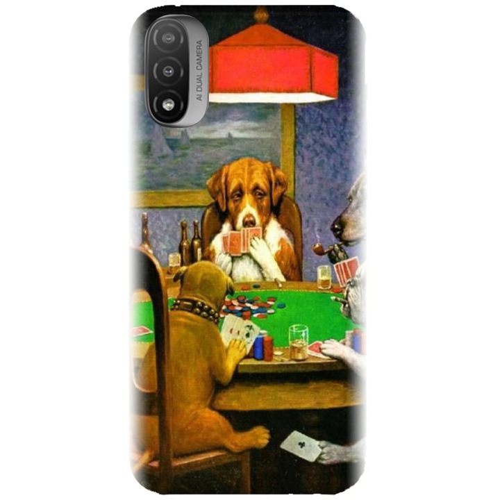 Szilikon tok kompatibilis a Motorola Moto E20 / E30 / E40 / E20S - Dogs Playing Poker modellel
