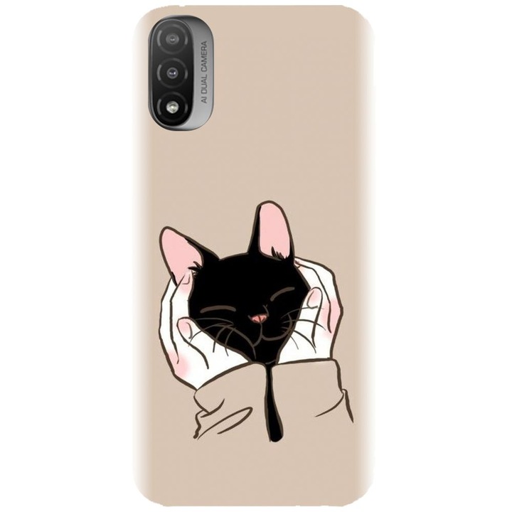 Husa din silicon compatibila cu Motorola Moto E20 / E30 / E40 / E20S - model Th Black Cat In Hands