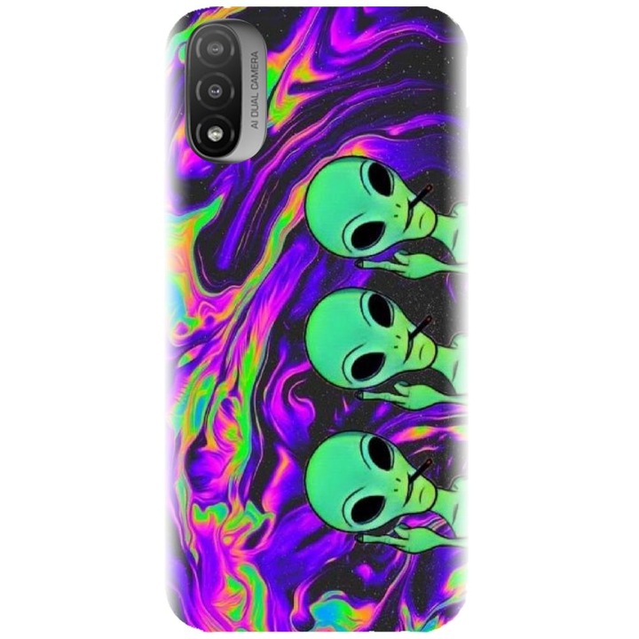 Szilikon tok kompatibilis a Motorola Moto E20 / E30 / E40 / E20S - Trippy Aliens modellel