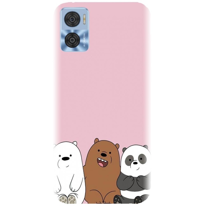 Силиконов кейс съвместим с Motorola Moto E22 / E22i - модел Cei 3 pandas