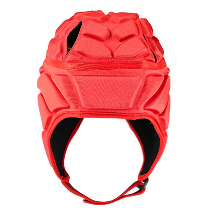 Casca protectie rugby, ajustabila, ventilata, rosu