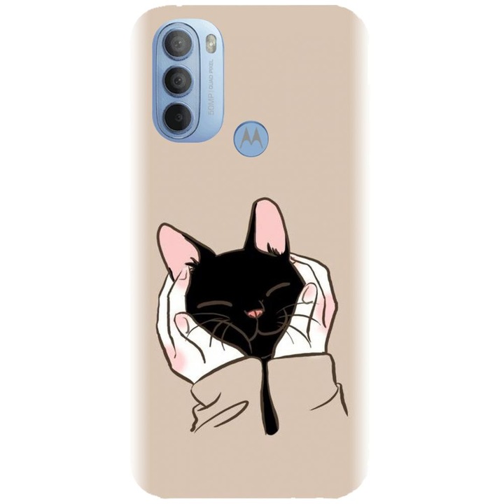 Силиконов кейс съвместим с Motorola Moto G31 / G41 - модел Th Black Cat In Hands