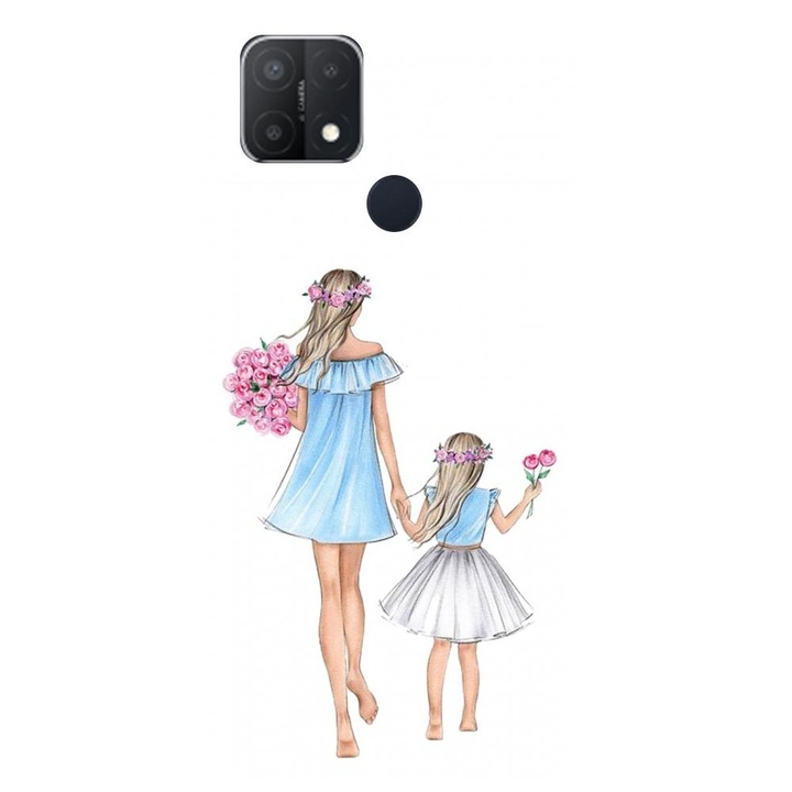 Силиконов кейс съвместим с Oppo A15 / A35 - Модел майка и дъщеря