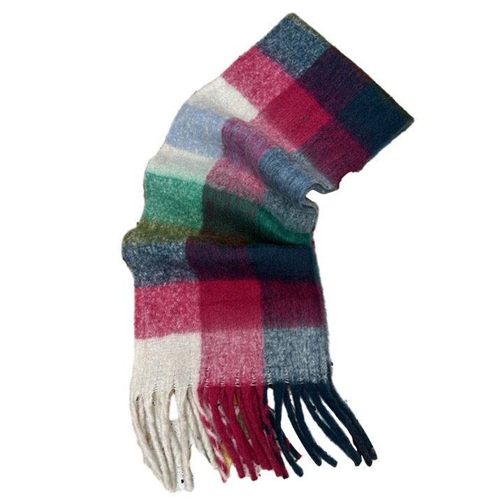 Esarfa unisex, 220x37cm, calduroasa, eleganta, multicolora