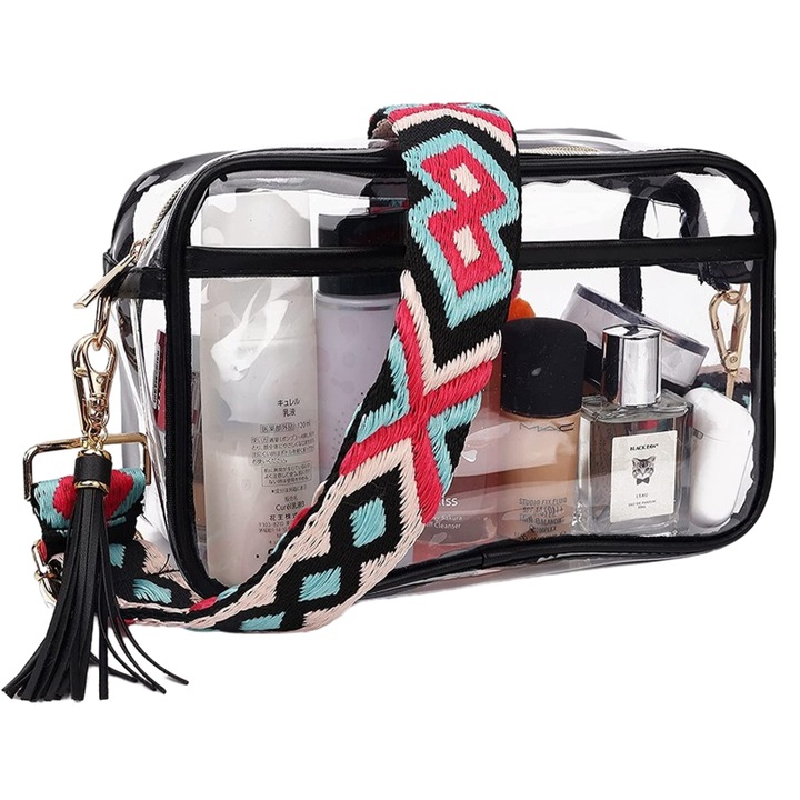 Чанта QttvbTna, дамска, PVC, Многоцветна, 26x16x8 см