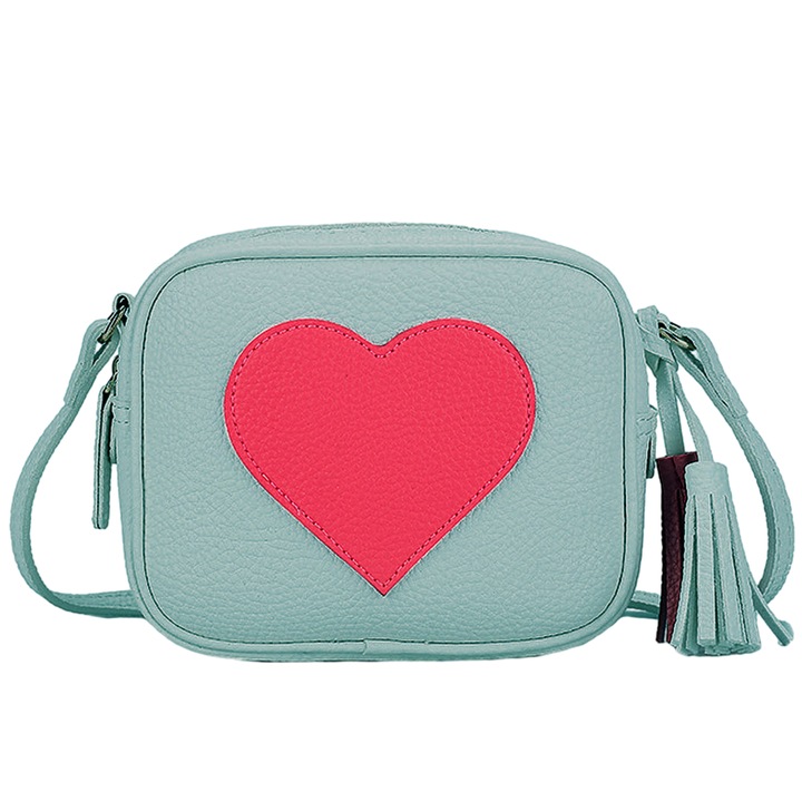 QttvbTna női crossbody táska, poliuretán, zöld/piros