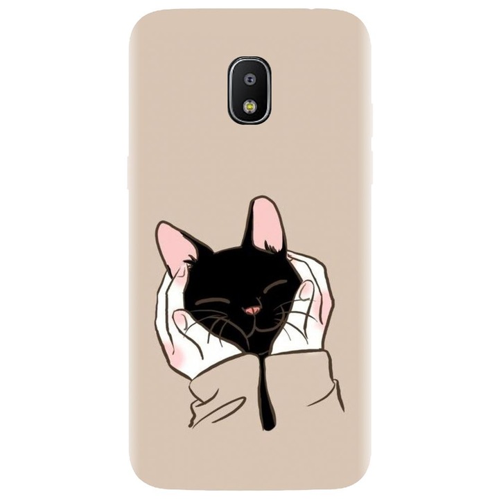 Samsung Galaxy J5 2017 / J530 telefonnal kompatibilis szilikon borítás - Th Black Cat In Hands modell